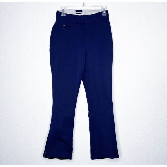 Vintage Bogner Stirrup Ski Wool Winter Pants in Navy Blue 10 Apres Snow - Picture 1 of 14